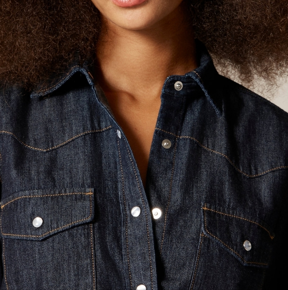 J Crew Jules western shirt in denim CN488 Size 12 **Flaw NWT - Picture 2 of 12